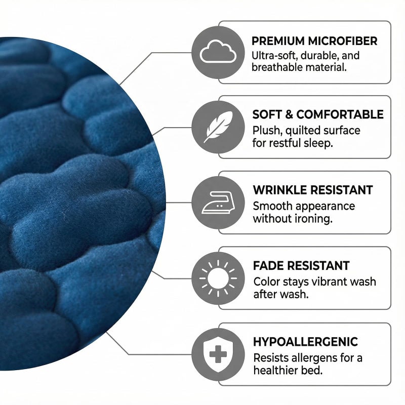 Pangzi Solid Flannel Plush Bedding Fitted Sheet,Velvety Soft Heavyweight Non-Slip Protective Cover for Bed Mattress (King, Blue) - Image 2